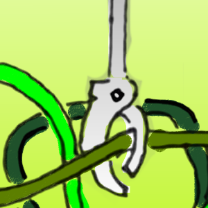 A cartoon image of a telescopic arm descending into a tangle of what appears to be green wires. The pincers of the arm are around one of the wires.