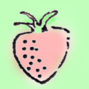 A cartoon image of a strawberry